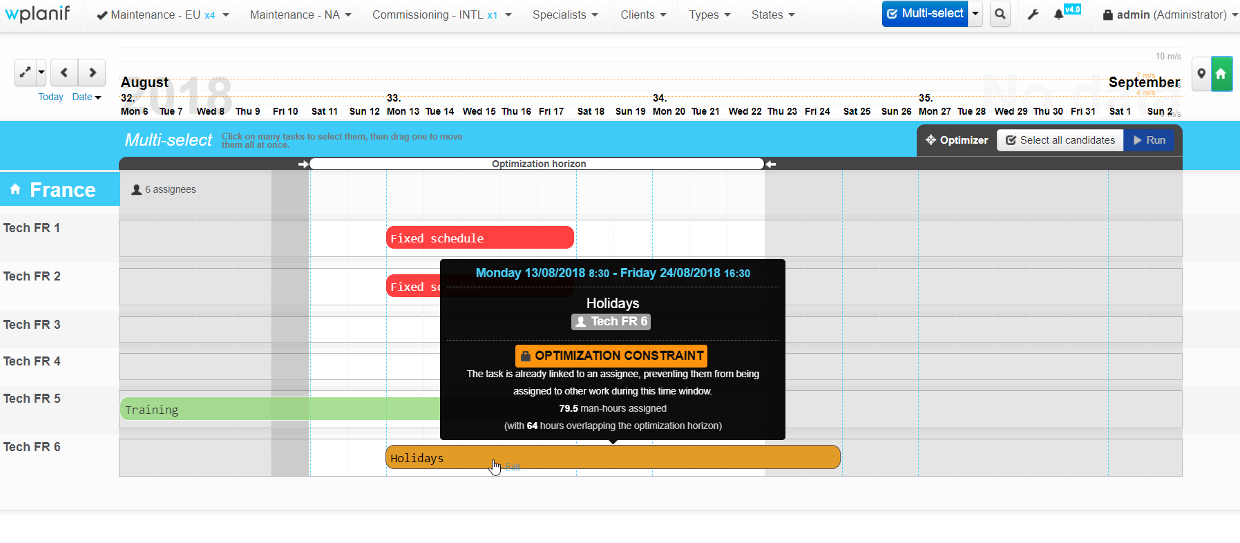 Optimizer: tasks which are optimization constraints.